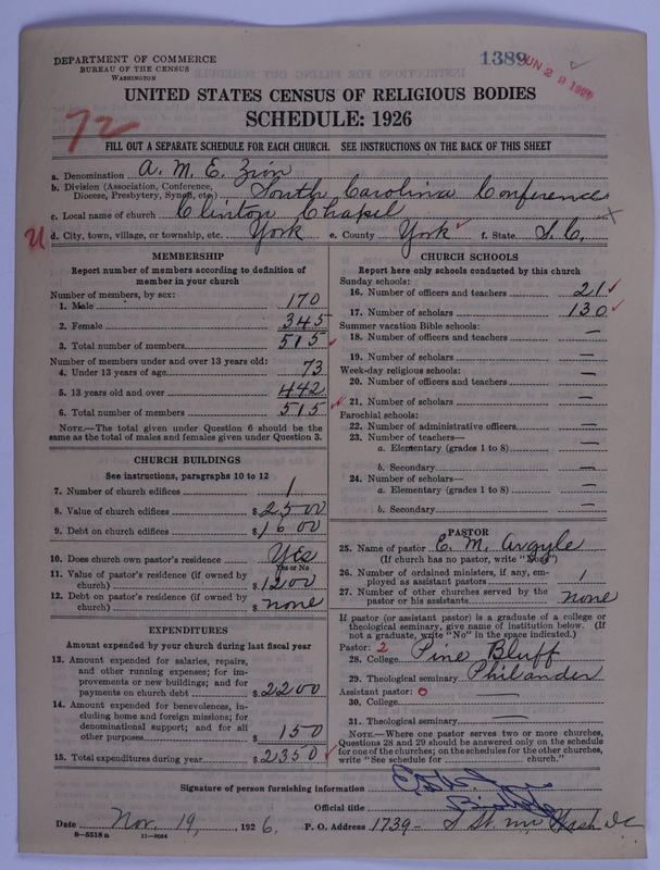 Scan of African Methodist Episcopal Zion Church: 1389