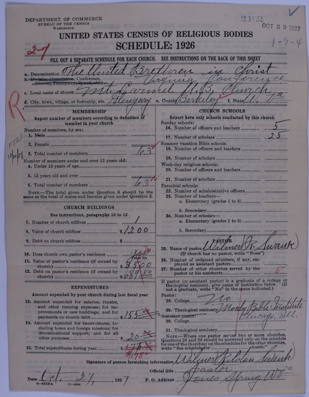 Scan of Church of the United Brethren in Christ: 2462