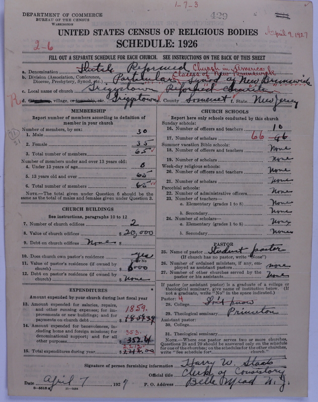 Scan of Reformed Church in America: 429