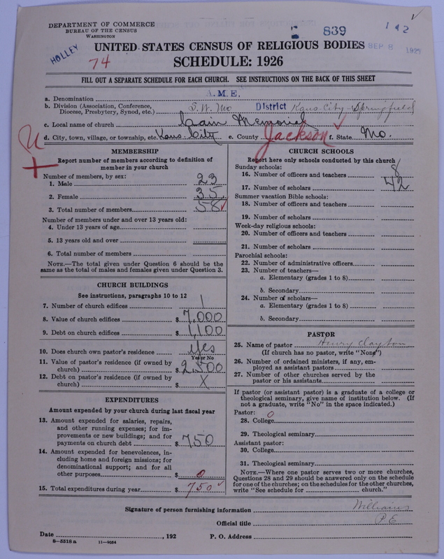Scan of African Methodist Episcopal Church: 839
