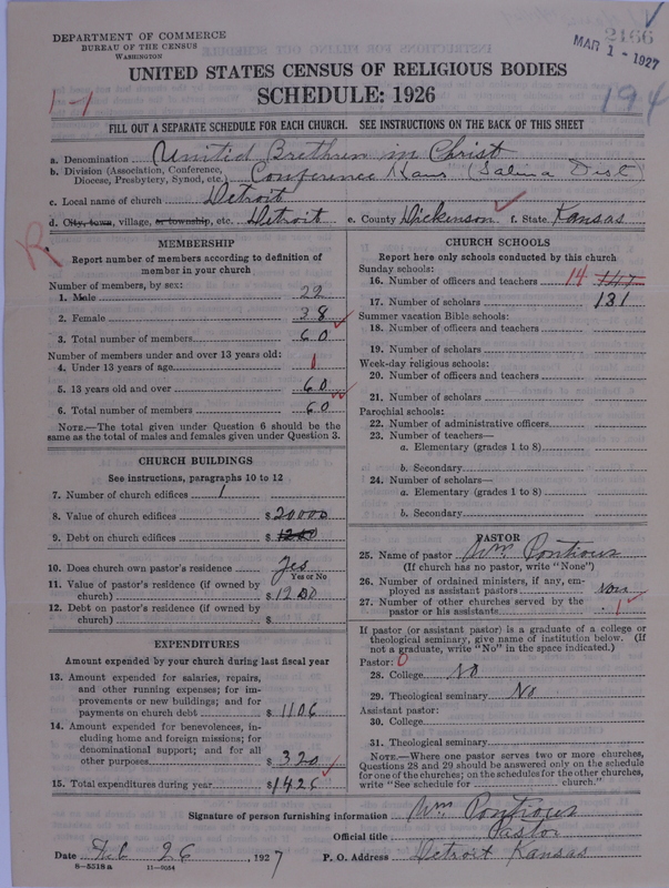 Scan of Church of the United Brethren in Christ: 2166