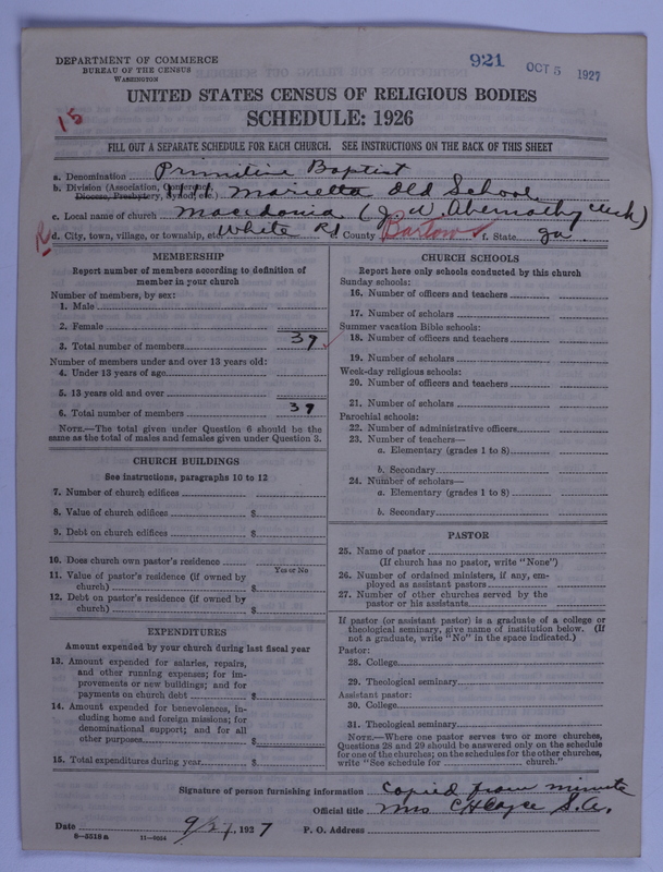 Scan of Primitive Baptists: 921